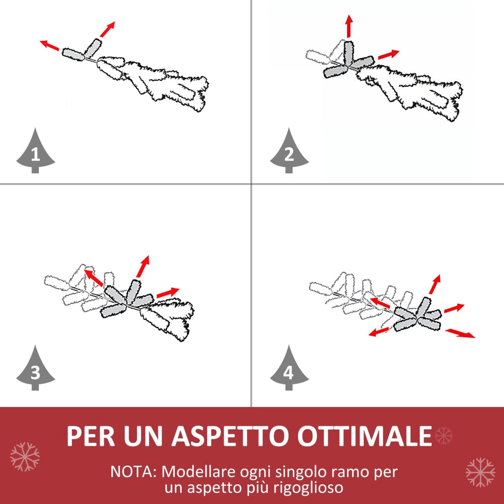 Albero di Natale Artificiale 60 cm 55 Rami con Fibra Ottica Verde