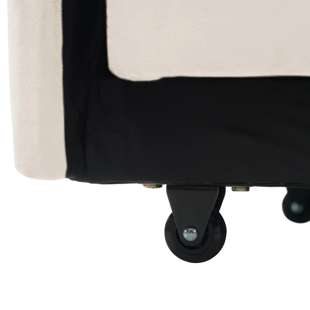 OKWISH Poltrona Letto Convertibile 3 in 1 con Schienale Regolabile Portabicchieri Supporto per Telefono Tasca Laterale Velluto Beige