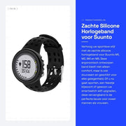 Cinturino Silicone Soft per Suunto M1 M2 M4 M5 - Cinturino di Ricambio Unisex (Nero)