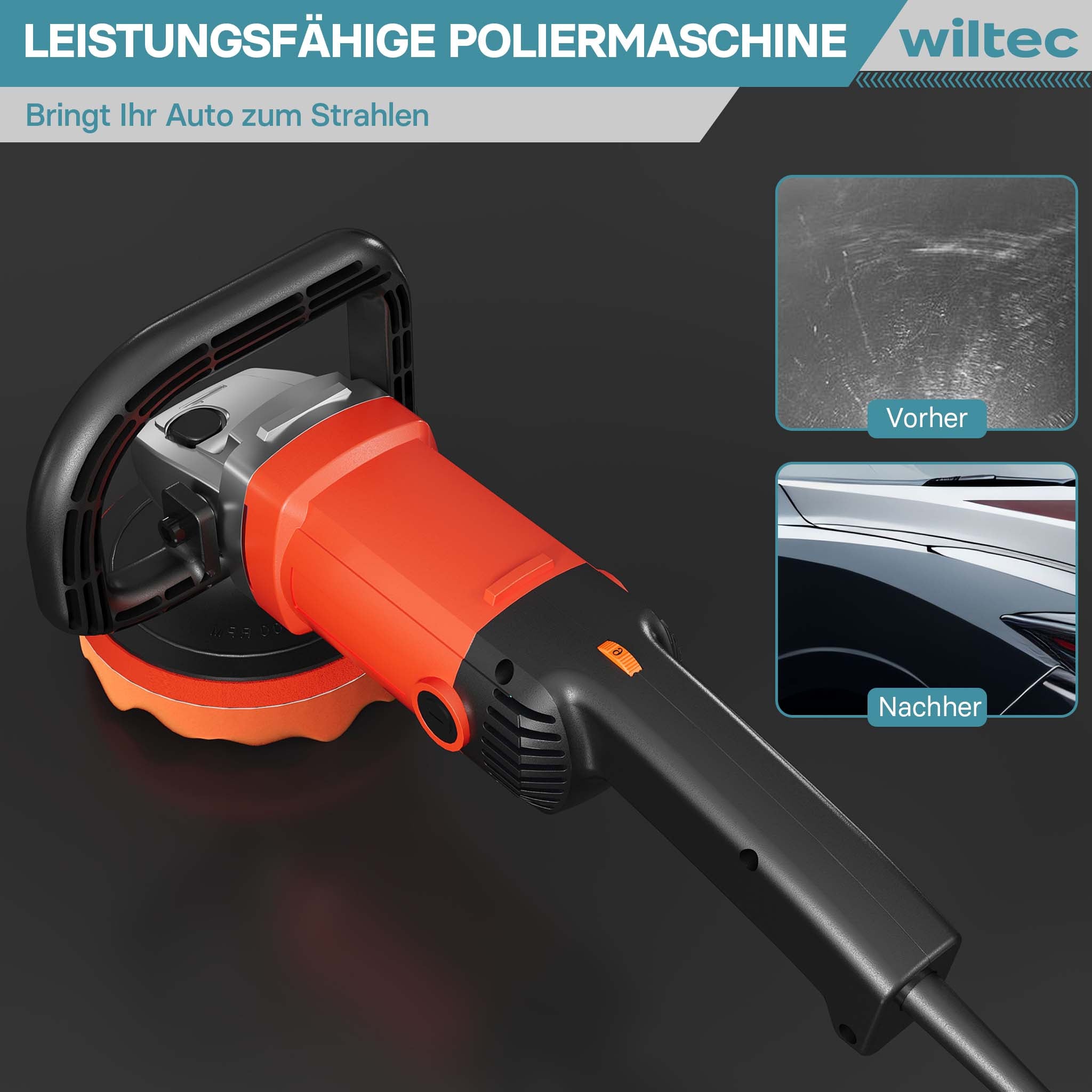 Lucidatrice 1200W Con borsa Levigatrice a 6 livelli fino a 3000rpm Smerigliatrice rotativa