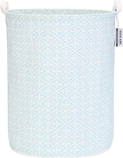 Cestino di Stoccaggio in Cotone Ramie Idrorepellente con Disegno a Fiori in Stile con Coperchio Flettibile in Canapa Juta da 49 cm