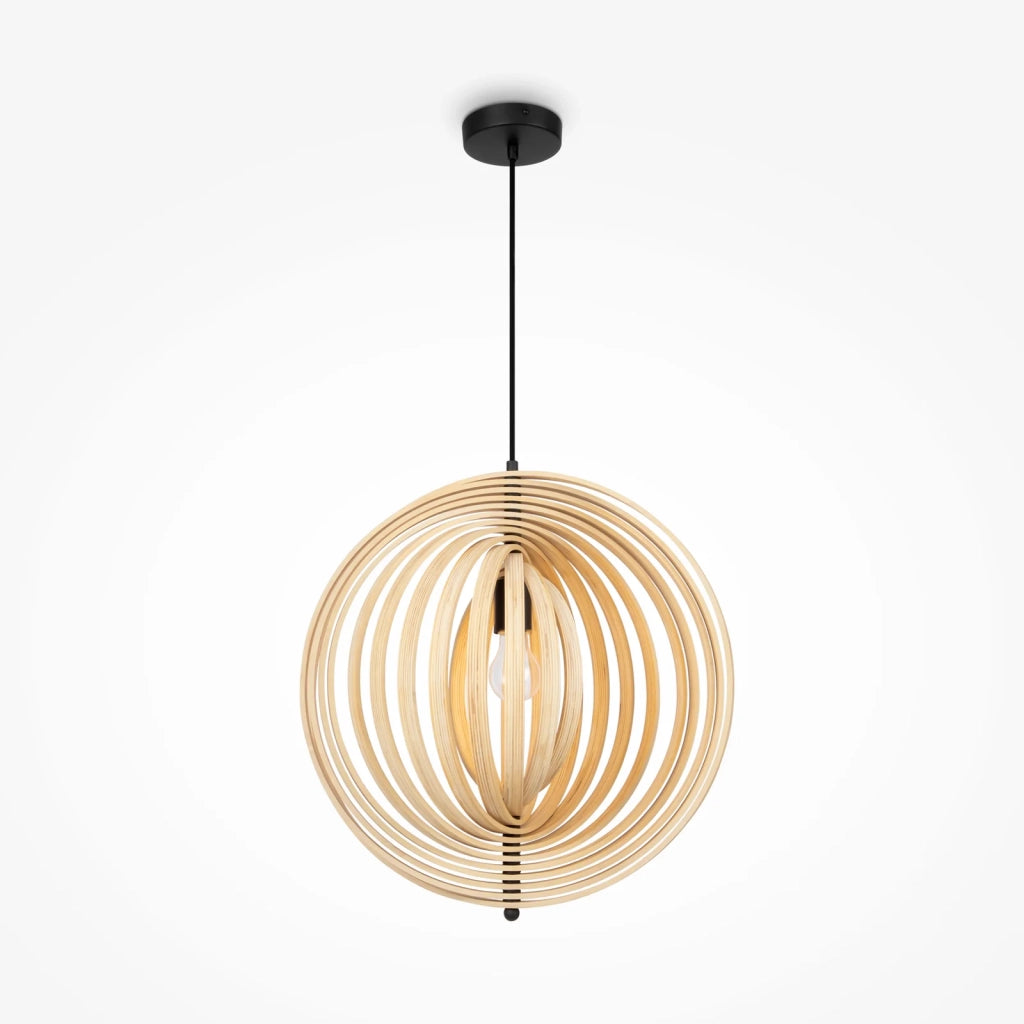 Maytoni Lampadario moderno Roots 1 luce E27 nero metallo compensato