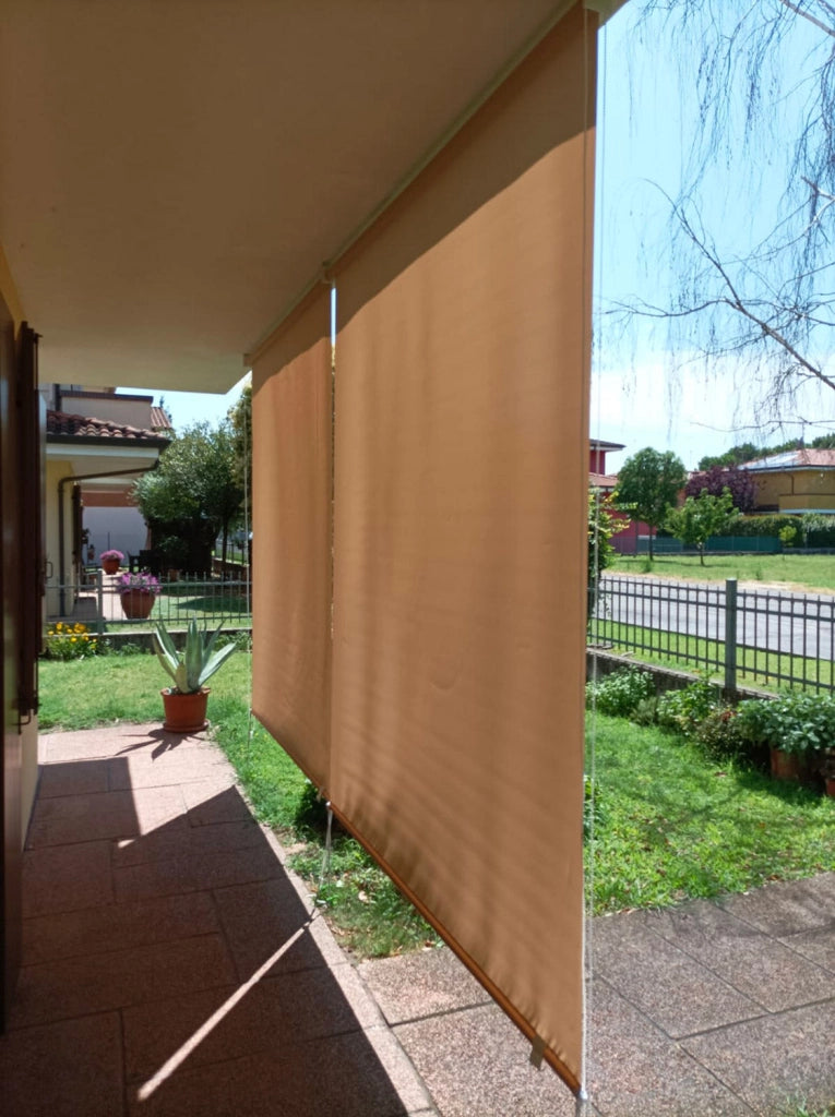 Tenda da Sole Avvolgibile a Caduta 1,5x2,5m in Poliestere Fadi Beige