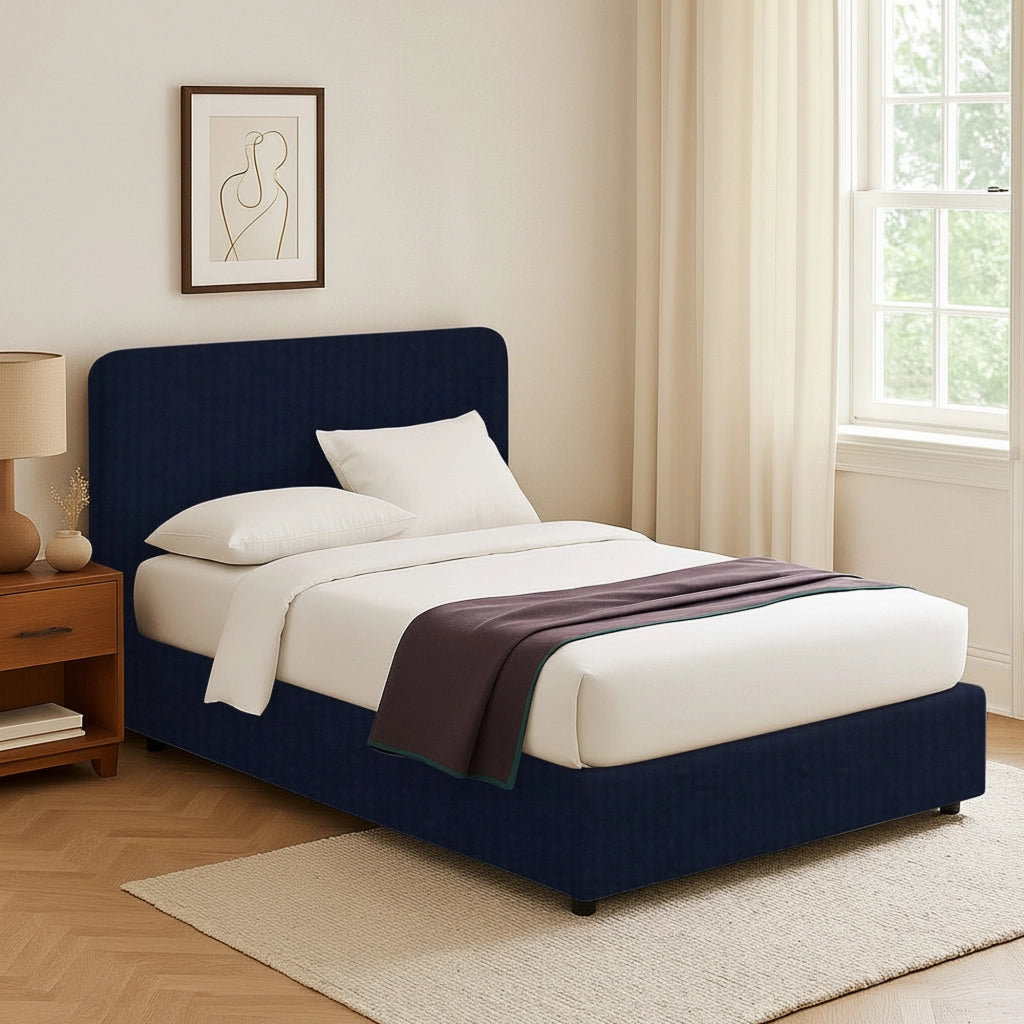 Reading, Letto Singolo Sfoderabile Made in Italy, Viola Scuro