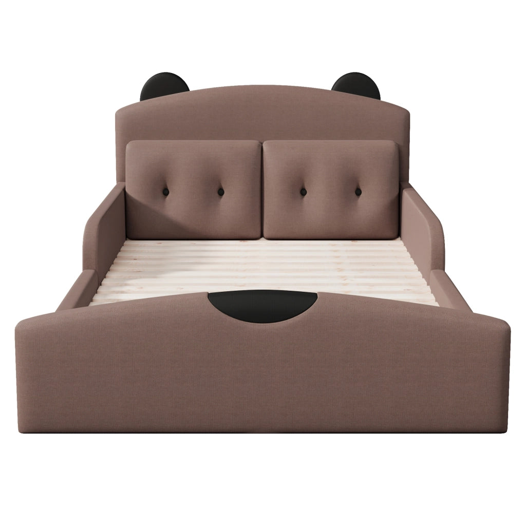 Letto a piattaforma 140x200 cm con testiera a orsetto