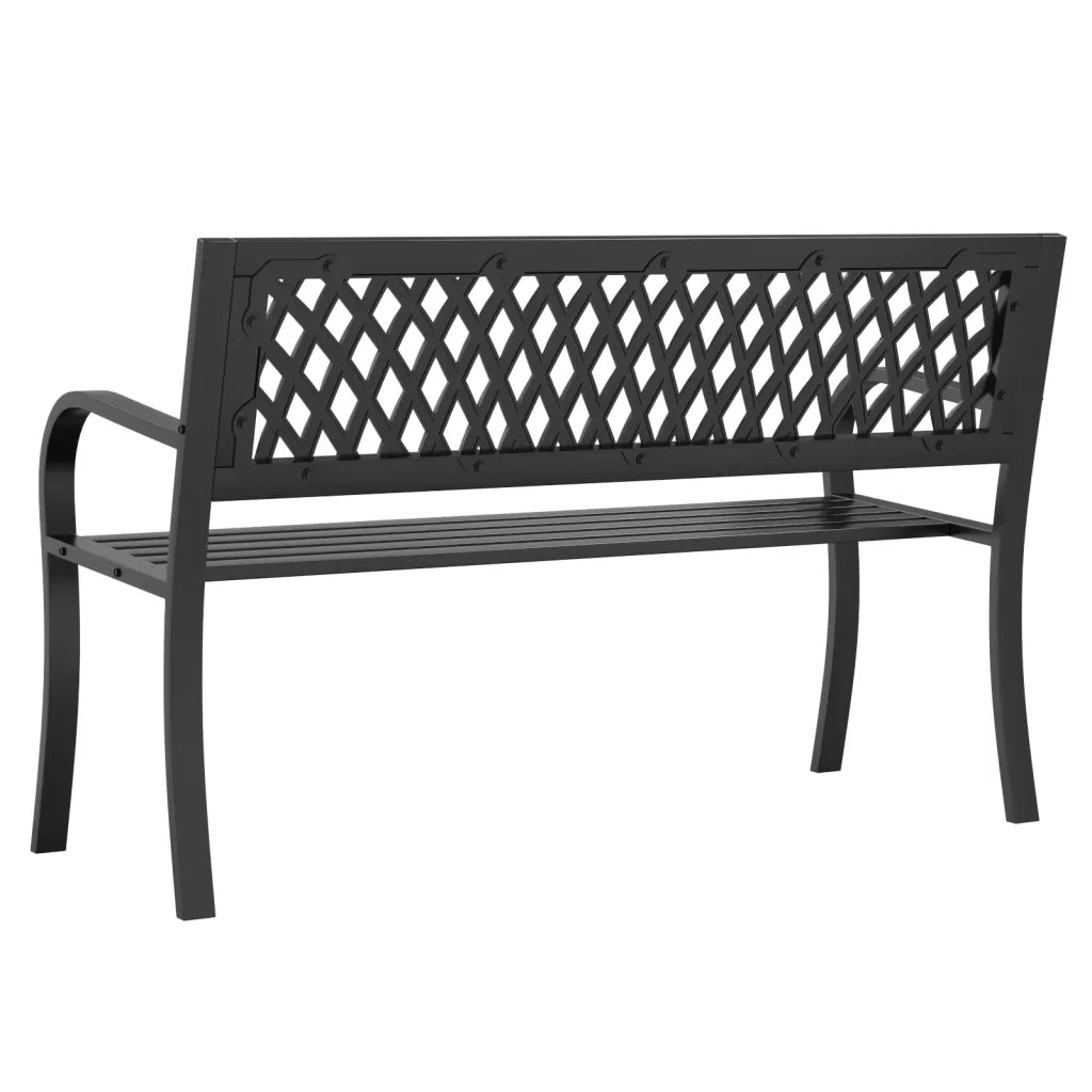 Panchina da Giardino | Panca da Giardino Nera 120 cm Acciaio