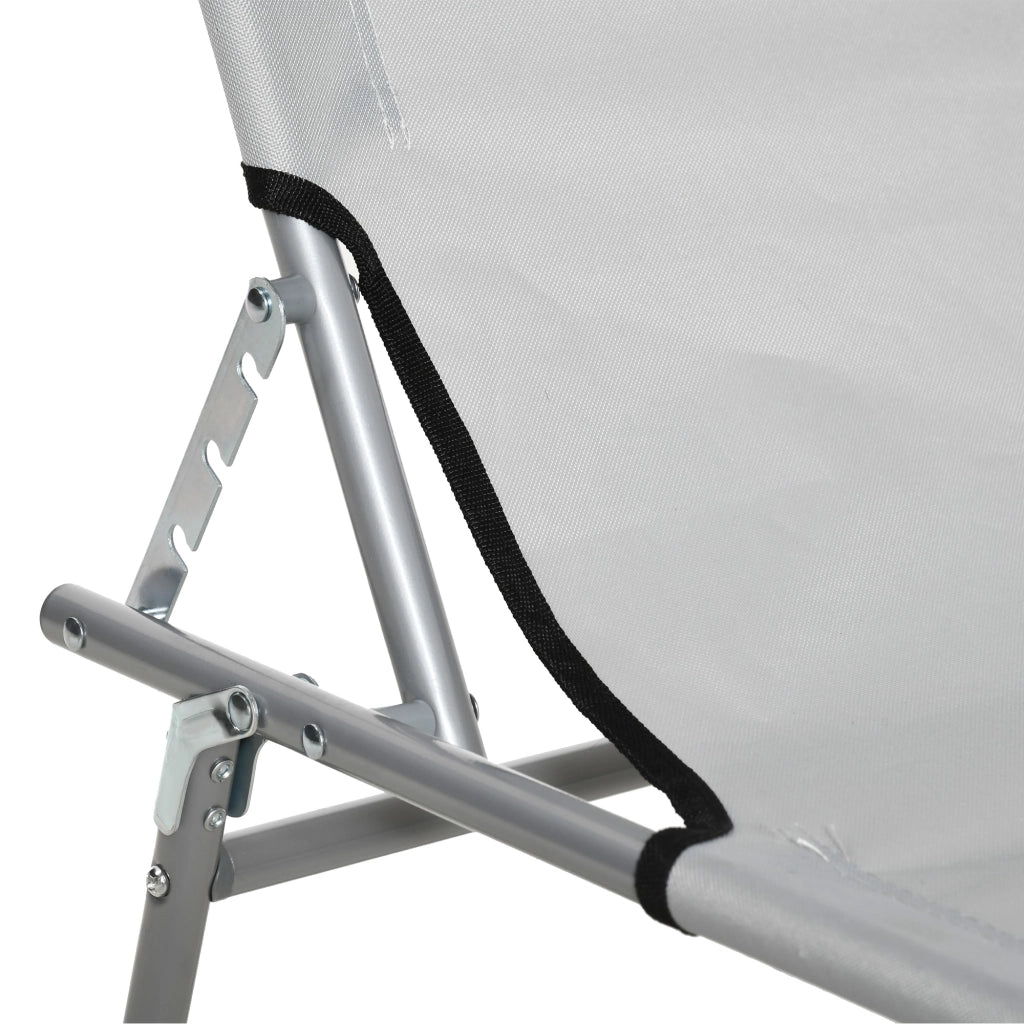 Poltrona di rilassamento pieghevole con parasole grigio multi-sito 187×58×36cm.
