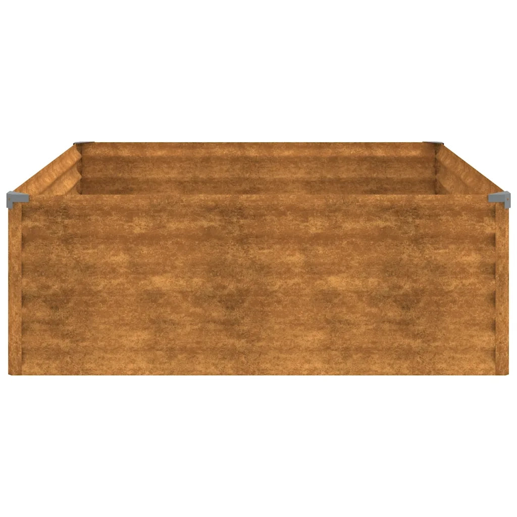 Fioriera | Cassetta per fiori | Vaso Rialzata da Giardino 100x100x36 cm in Acciaio Corten