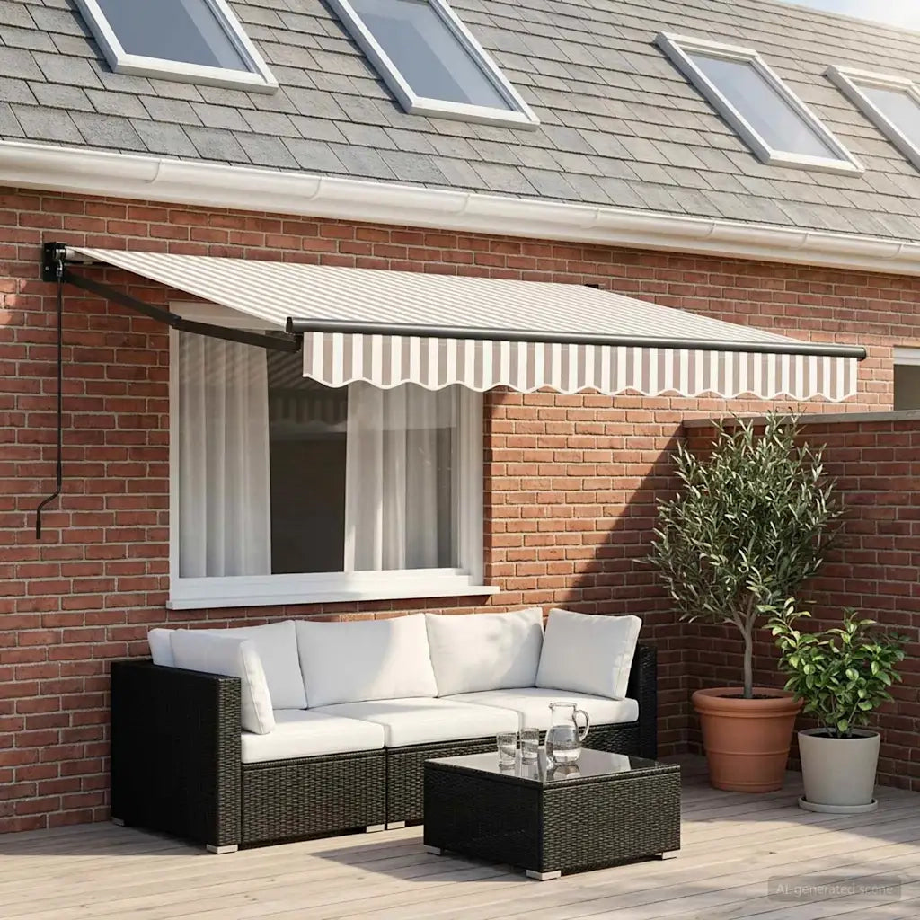 Tenda retrattile Grigio chiaro e bianco 3,5 x 2,5 m 3425958