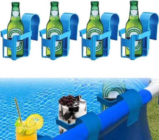 Set di contenitori per piscina in plastica - Set da 4 - Per vasca idromassaggio, piscina, spa - Contenitore raffreddante birra e contenitore per bevande - Accessori per piscina