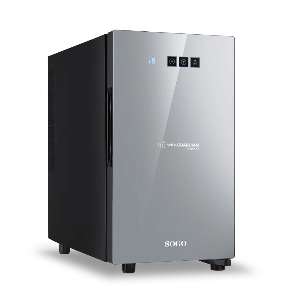 Cantinetta vino 8 bottiglie 23L, temperatura 8-14°C con display touch e porta vetro silenziosa <27dB - Sogo