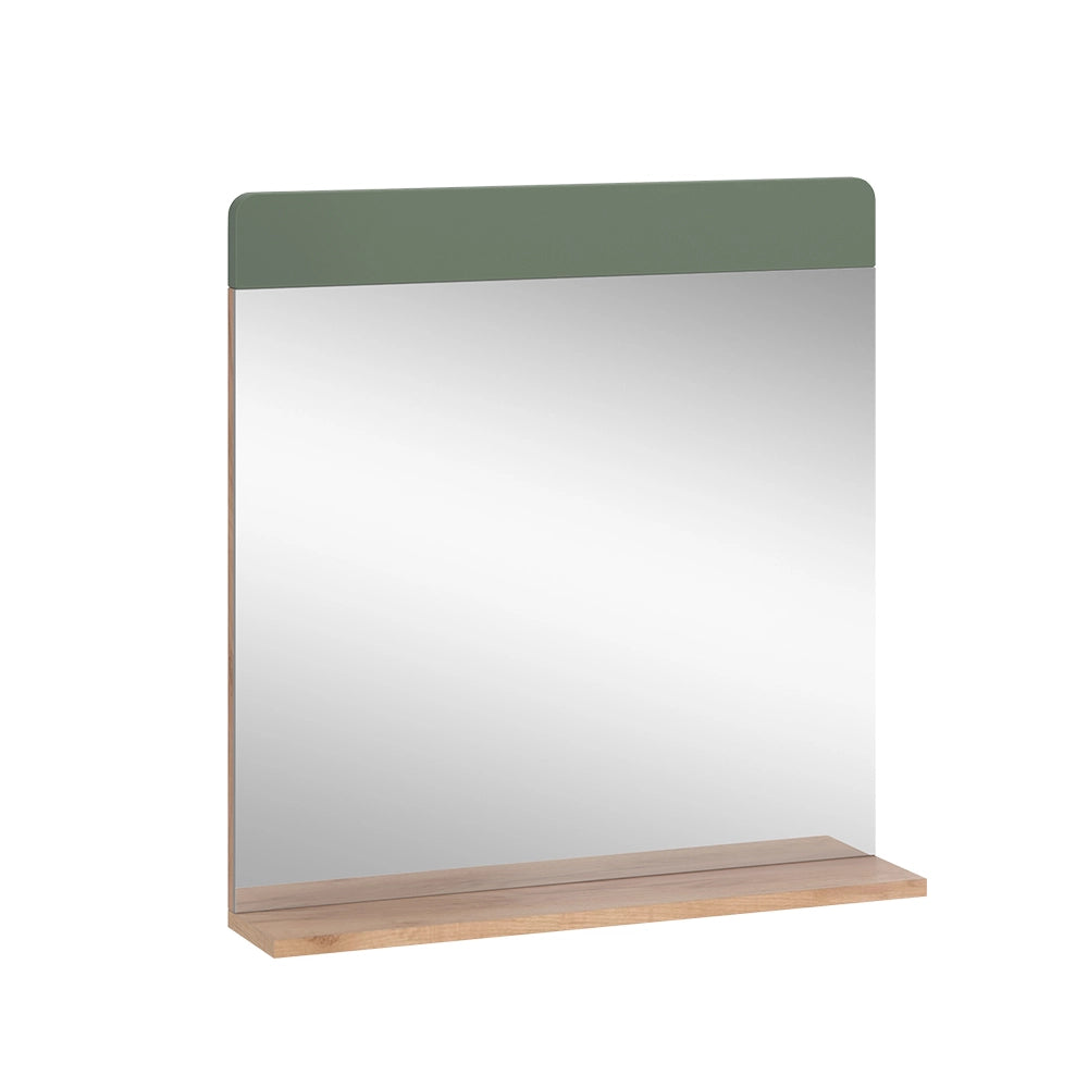Vicco Specchio da bagno Quercia verde/oro 60 x 62 cm con ripiano