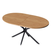 Tavolo da pranzo per 4-6 persone con piano ovale e gambe incrociate; in MDF; 120 x 80 x 75.5 cm; naturale