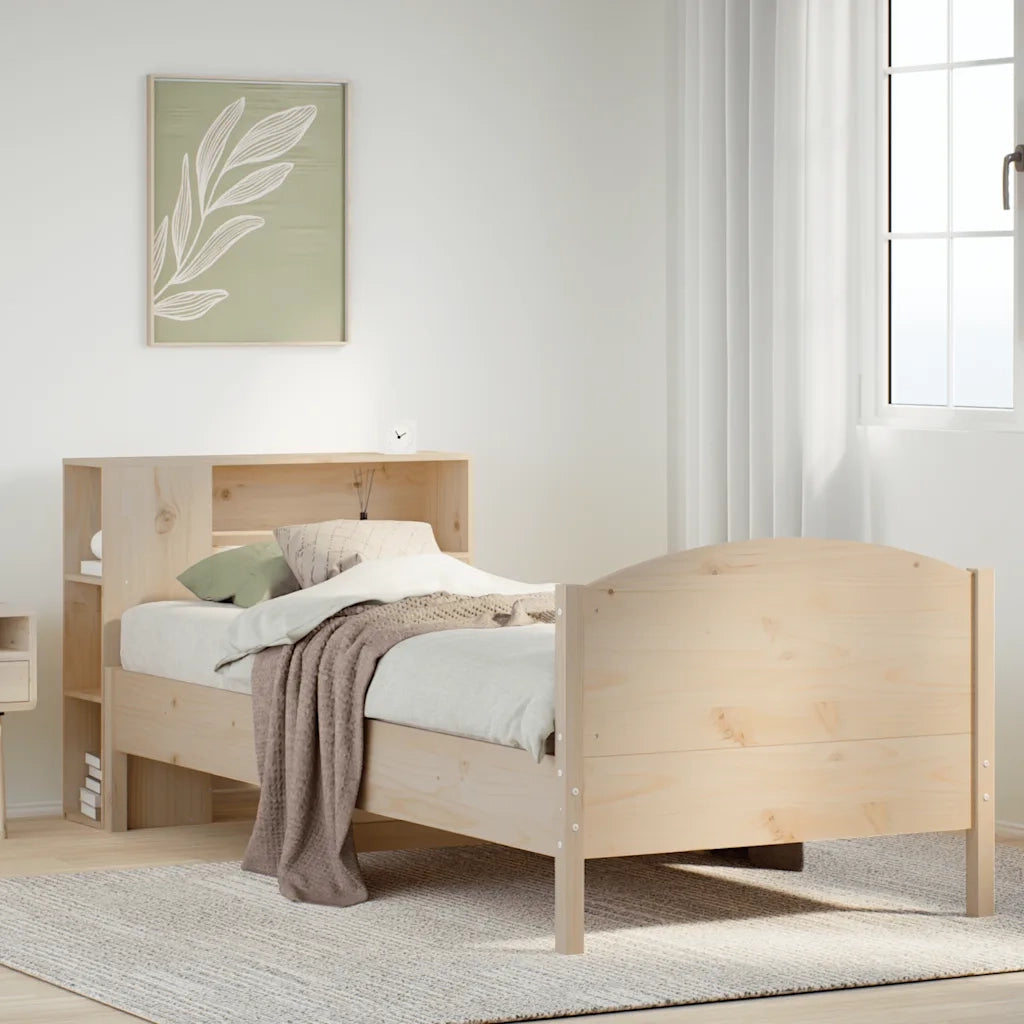 Giroletto con Libreria senza Materasso 75x190 cm in Legno Pino 3323089