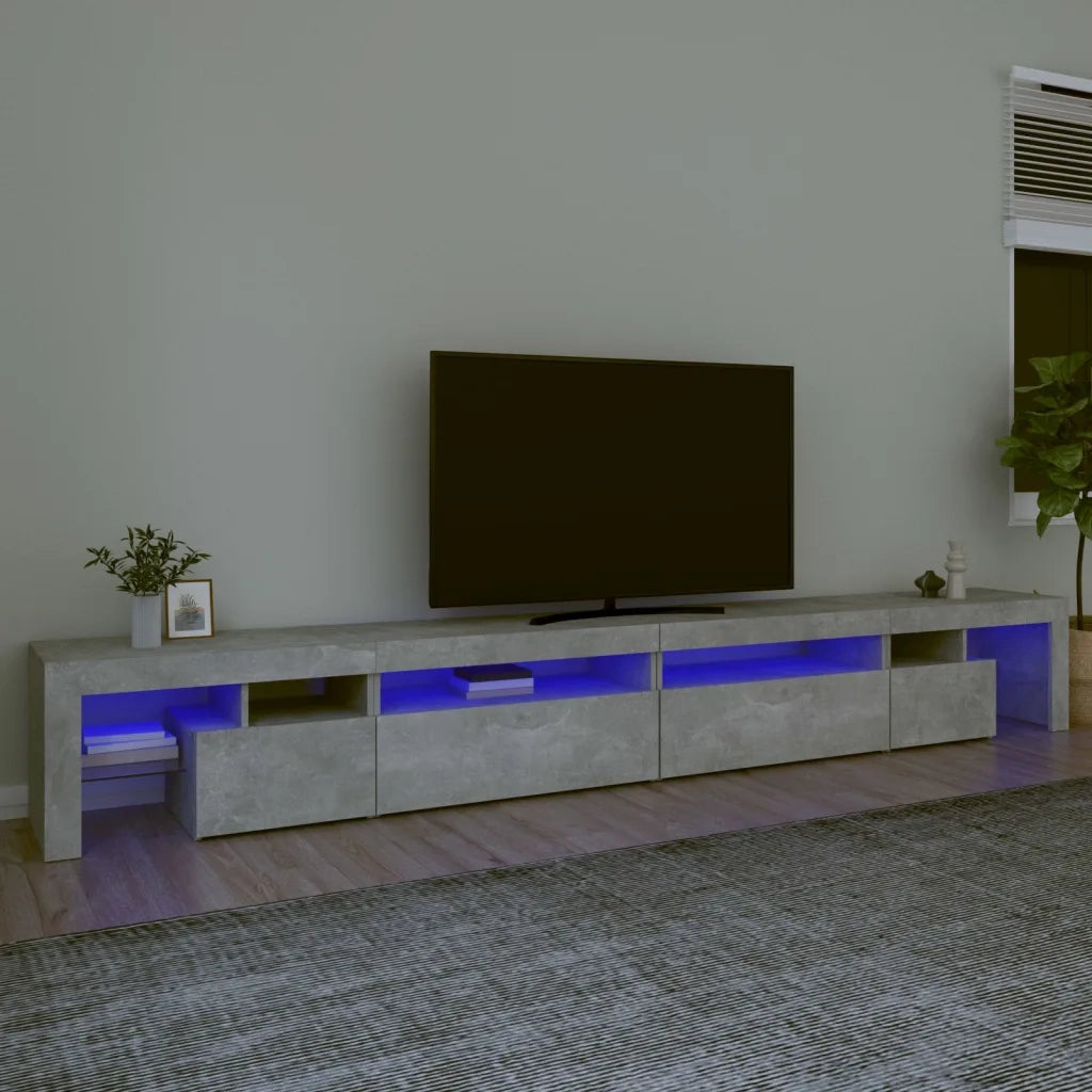 Mobile TV | Armadietto TV | Mobile Porta TV con Luci LED Grigio Cemento 290x36,5x40 cm