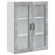 Pensile da cucina | Mobile in vetro da parete PORTO Grigio cemento 80 x 31 x 100 cm