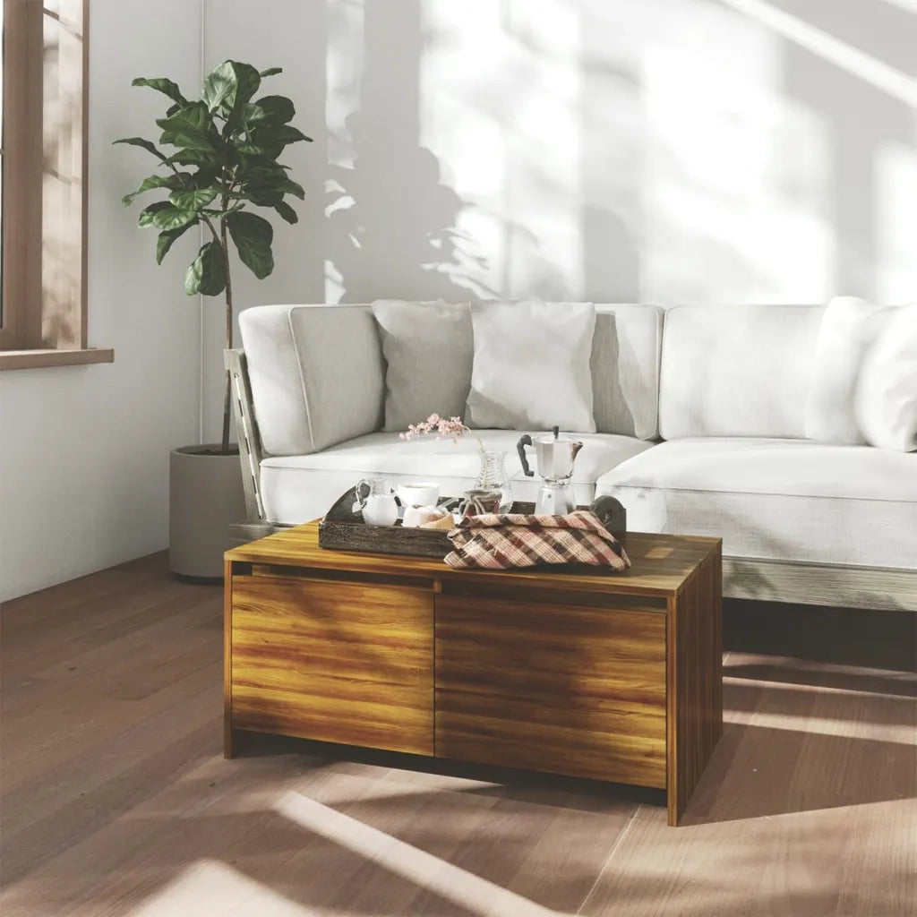 Tavolino da Salotto Rovere Marrone 90x50x41,5 cm in Truciolato cod mxl 18249