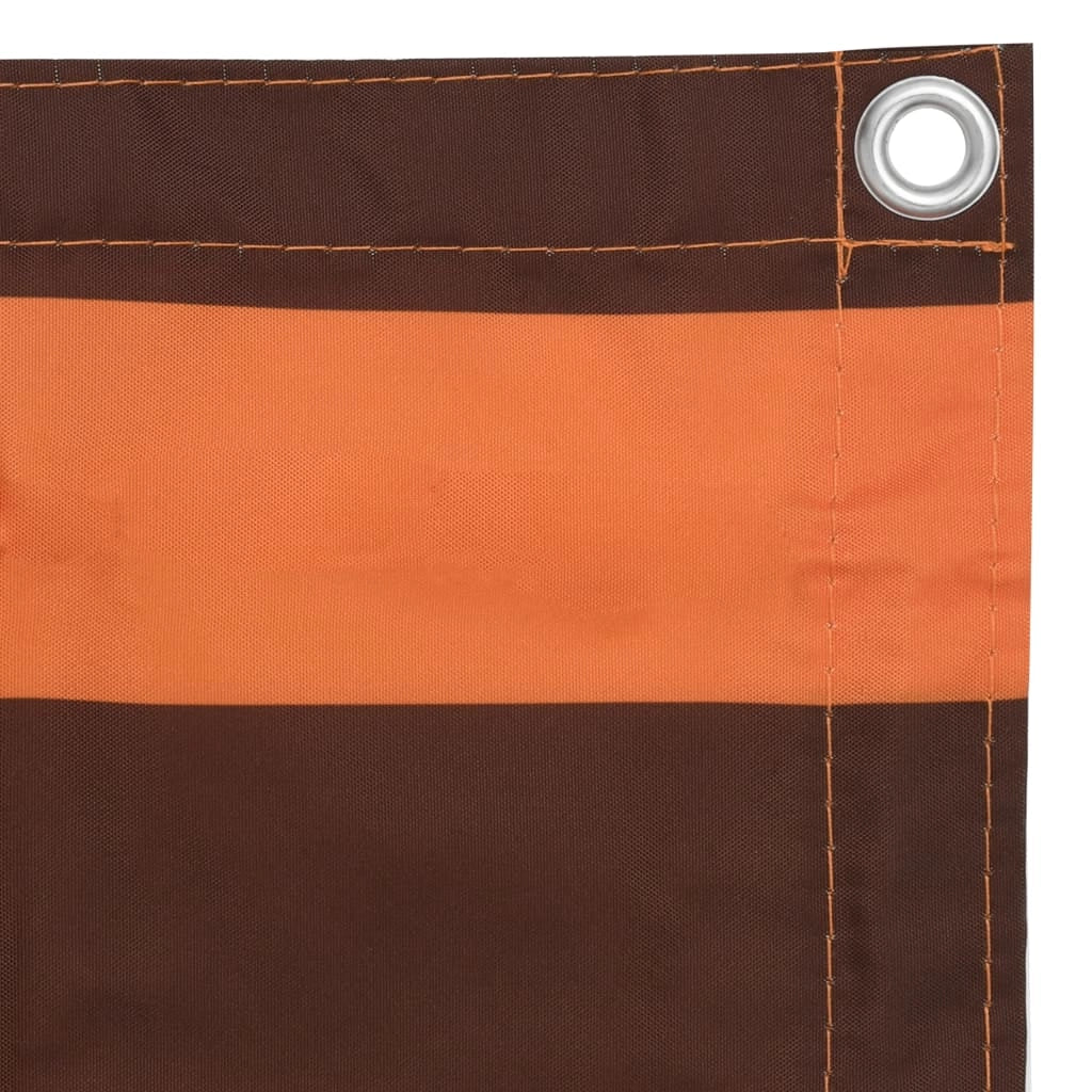 Paravento per balcone frangivista 75 x 600 cm tessuto Oxford arancione e marrone 02_0010322