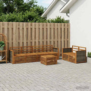 Set di divani da esterno 7 pz Naturale Legno di Acacia Massello 3384045
