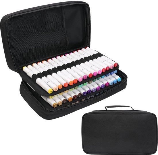 Organizzatore di case per marker 60-vacche, grande case per marker per 60 marker, grande organizzatore per marker, etui per penna e manico