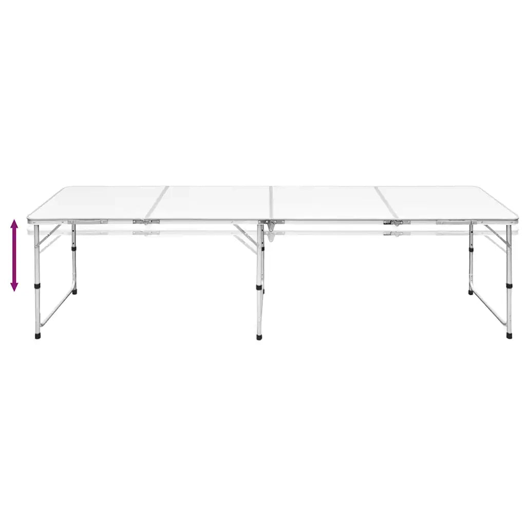 Tavolo da Campeggio Pieghevole Alluminio Regolabile 240x60 cm