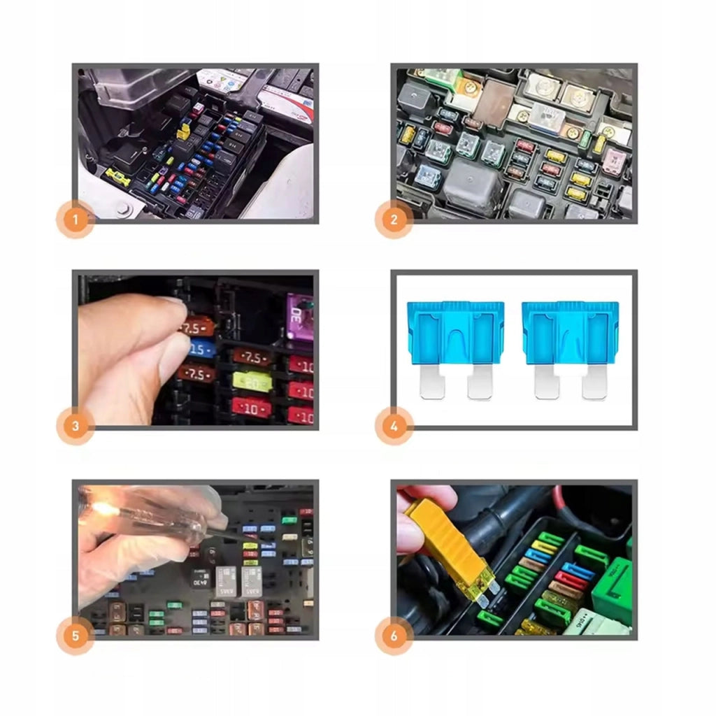 Set Fusibili Auto ProMix 240 – 240 Pezzi MINI e STANDARD 5A-30A | Colori Diversi | Con Organizer e 2 Estrattori
