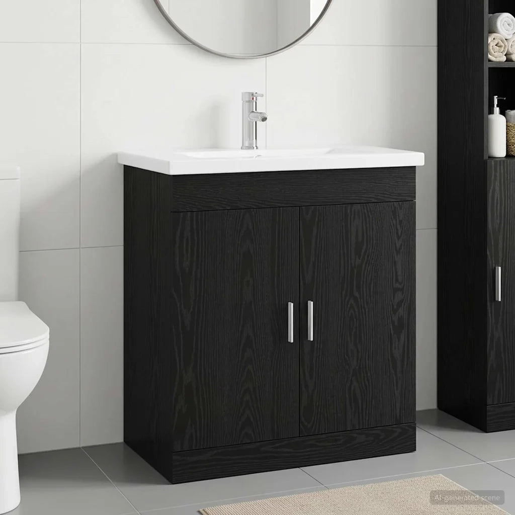 Set di mobili per il bagno Rovere Nero 81 x 40 x 84,5 cm 3404359