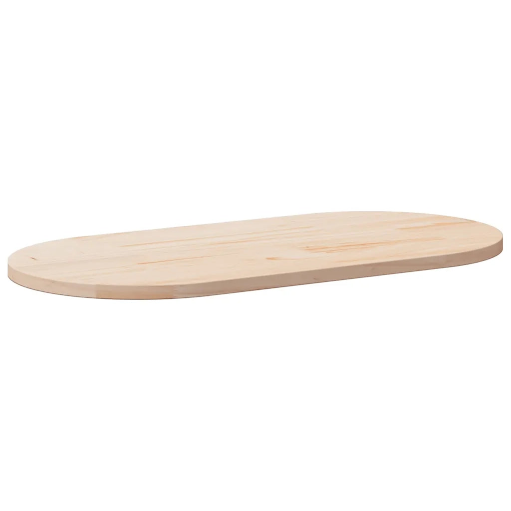 Piano Tavolo 100x50x2,5 cm in Legno Massello di Pino Ovale