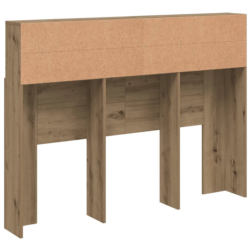 vidaXL Testiera con Scomparti Rovere Artigianale 140x19x103,5 cm