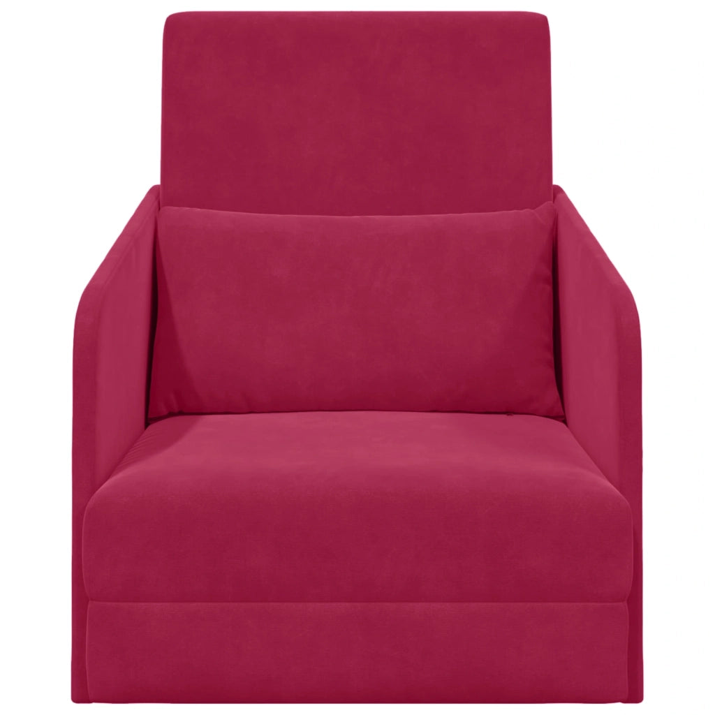 Divano letto Rosso Vino 65 x 80 x 83 cm Velluto 4106651
