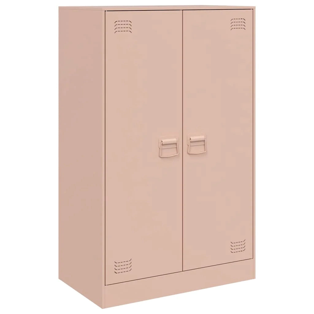 Credenza cassettiera armadio mobile contenitore organizer per cucina soggiorno salotto 67 x 39 x 107 cm acciaio rosa 02_0036205