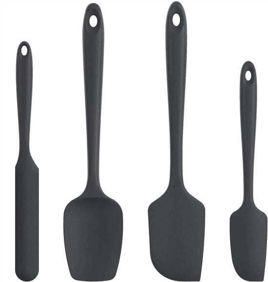 Spiedini in silicone - resistente al calore e antiaderente - set da 4 pezzi - nero - per cucina e cottura