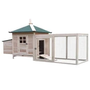 Pollaio da Giardino Prefabbricato in Legno 196x76x97cm, Color Legno