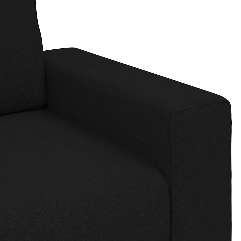vidaXL Divano a 2 Posti Nero 120 cm in Tessuto