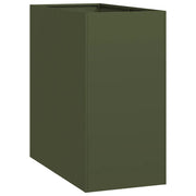 Fioriera | Cassetta per fiori | Vaso Verde Oliva 40x80x80 cm in Acciaio