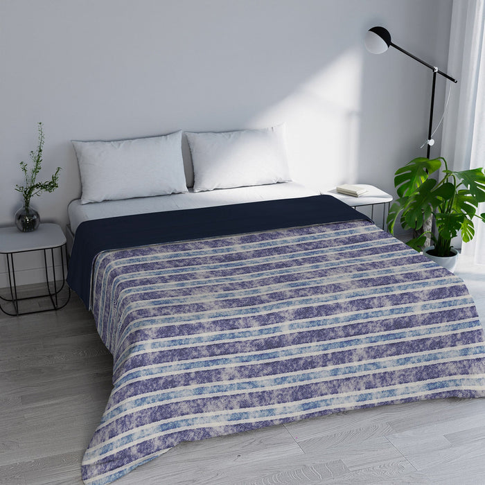 Trapuntino Estivo Singolo in Microfibra 100 gr con Stampa Jeans Stripes Basic