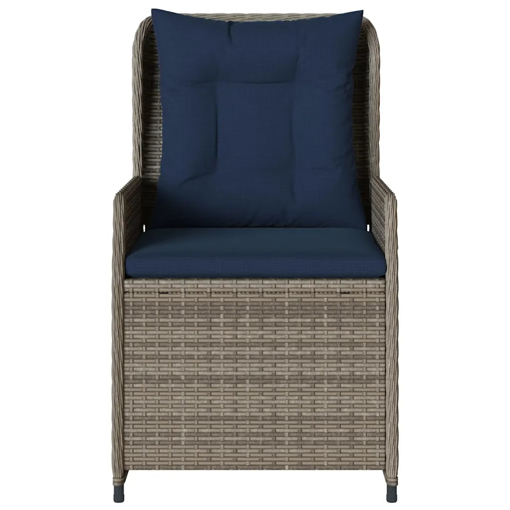 Sedie da giardino reclinabili 2 pz in Polyrattan Grigio 368659