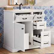 Mobile lavabo da terra con lavandino in ceramica e 4 cassetti