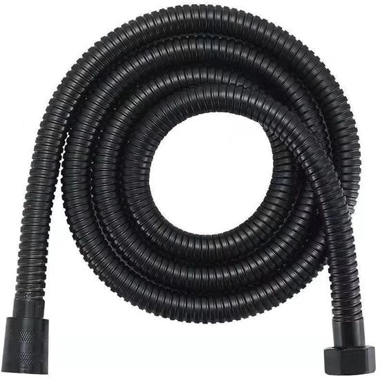 Serpentino da doccia 1,5 m - Nero - Acciaio inossidabile duraturo - Estensione per getto doccia - Leggero - Connettiure universale G1/2 - Tubo da doccia