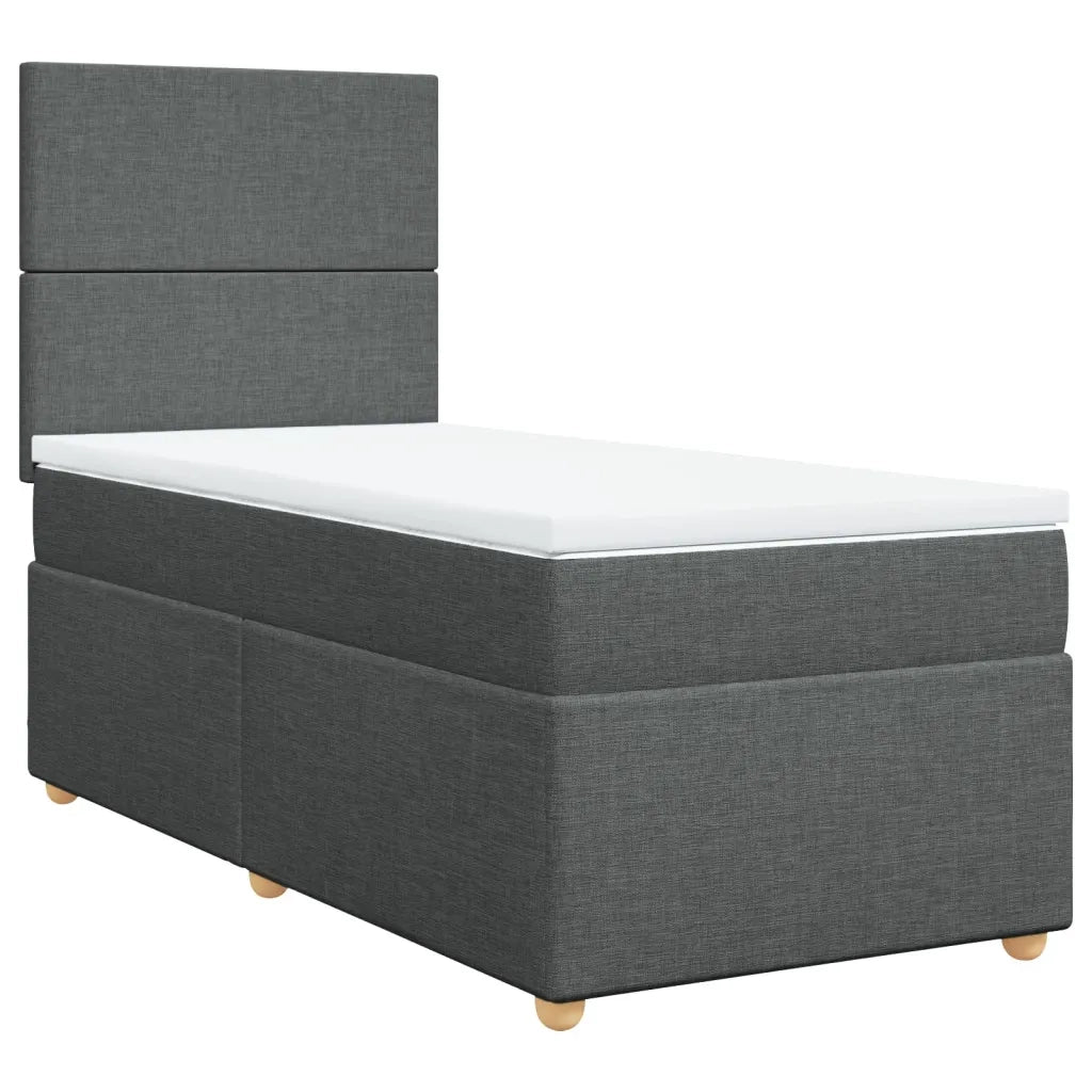 Giroletto a Molle con Materasso Grigio Scuro 80x200 cm Tessuto 3291101