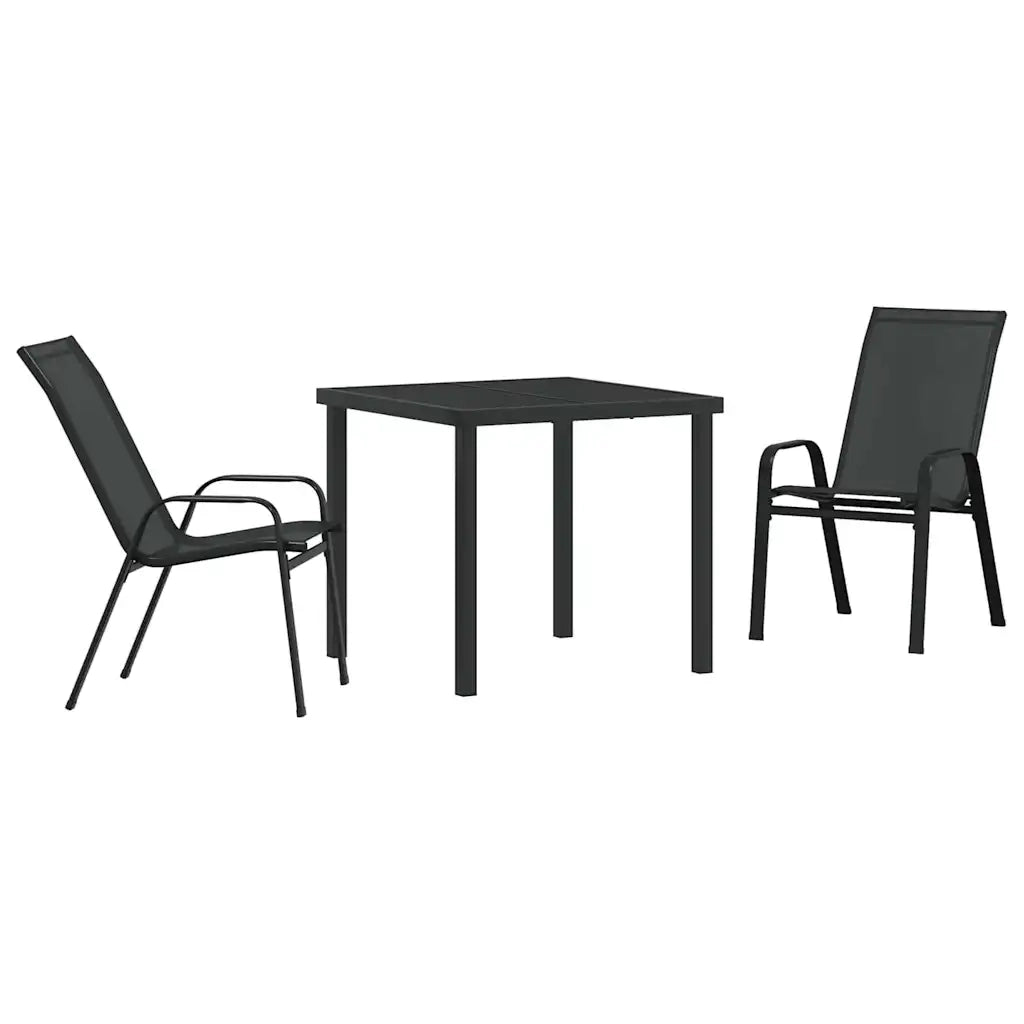 Set da Pranzo per Giardino 3 pcs Nero 3379114