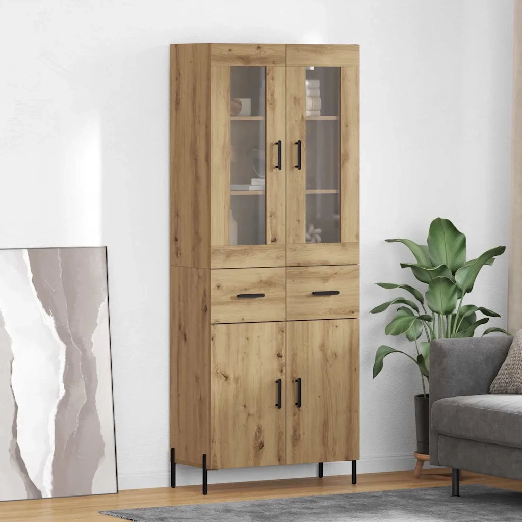 Credenza | Madia | Buffet da pranzo | Armadio da pranzo con cassetto Rovere artigianale 69,5 x 34 x 180 cm