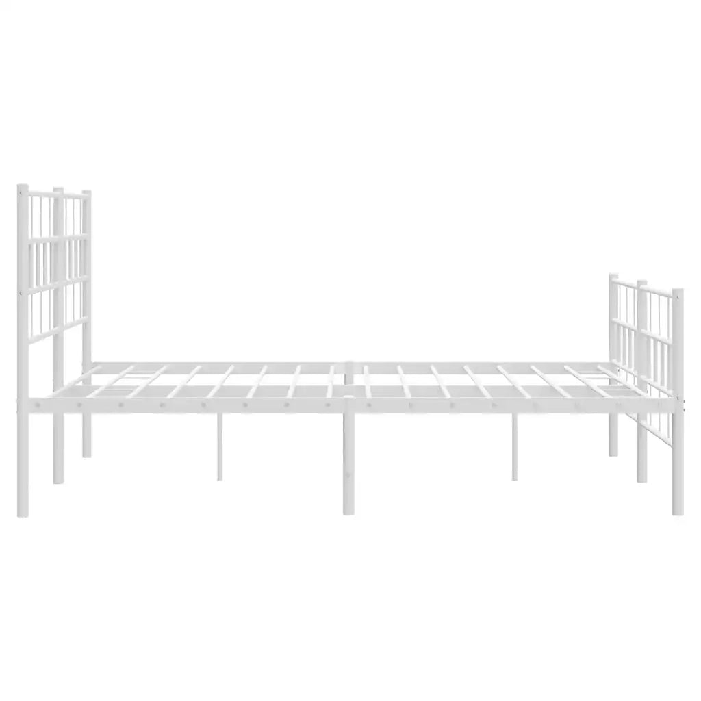 Giroletto con Testiera e Pediera-Struttura Letto Metallo Bianco 120x200 cm 721238