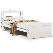 Letto singolo | Letto per adulti | Giroletto con Testiera senza Materasso Bianco 90x190 cm