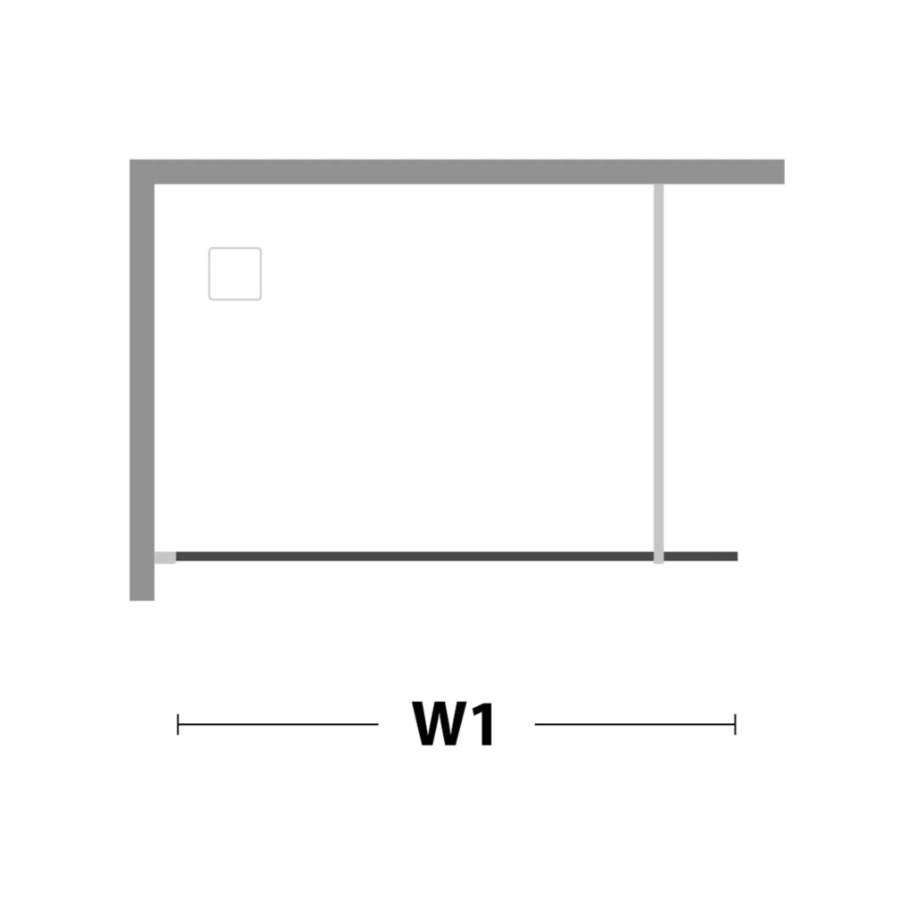 Parete doccia Walk-in Lato 80 CM H 190 in Acrilico mod. Beatrix Profilo