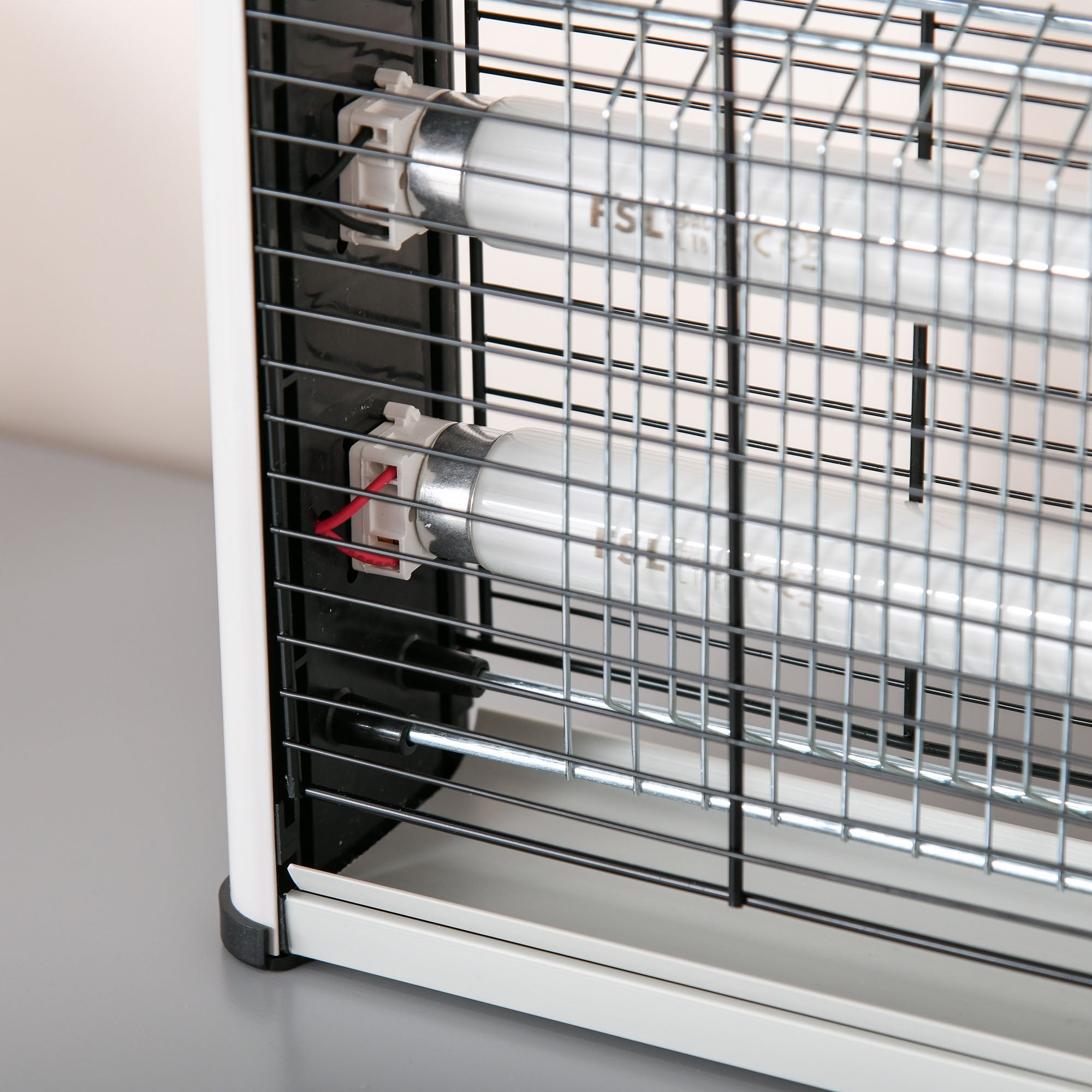 Zanzariera Elettrica 2 Lampade LED 20W Argento e Nero