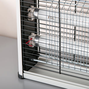 Zanzariera Elettrica 2 Lampade LED 20W Argento e Nero