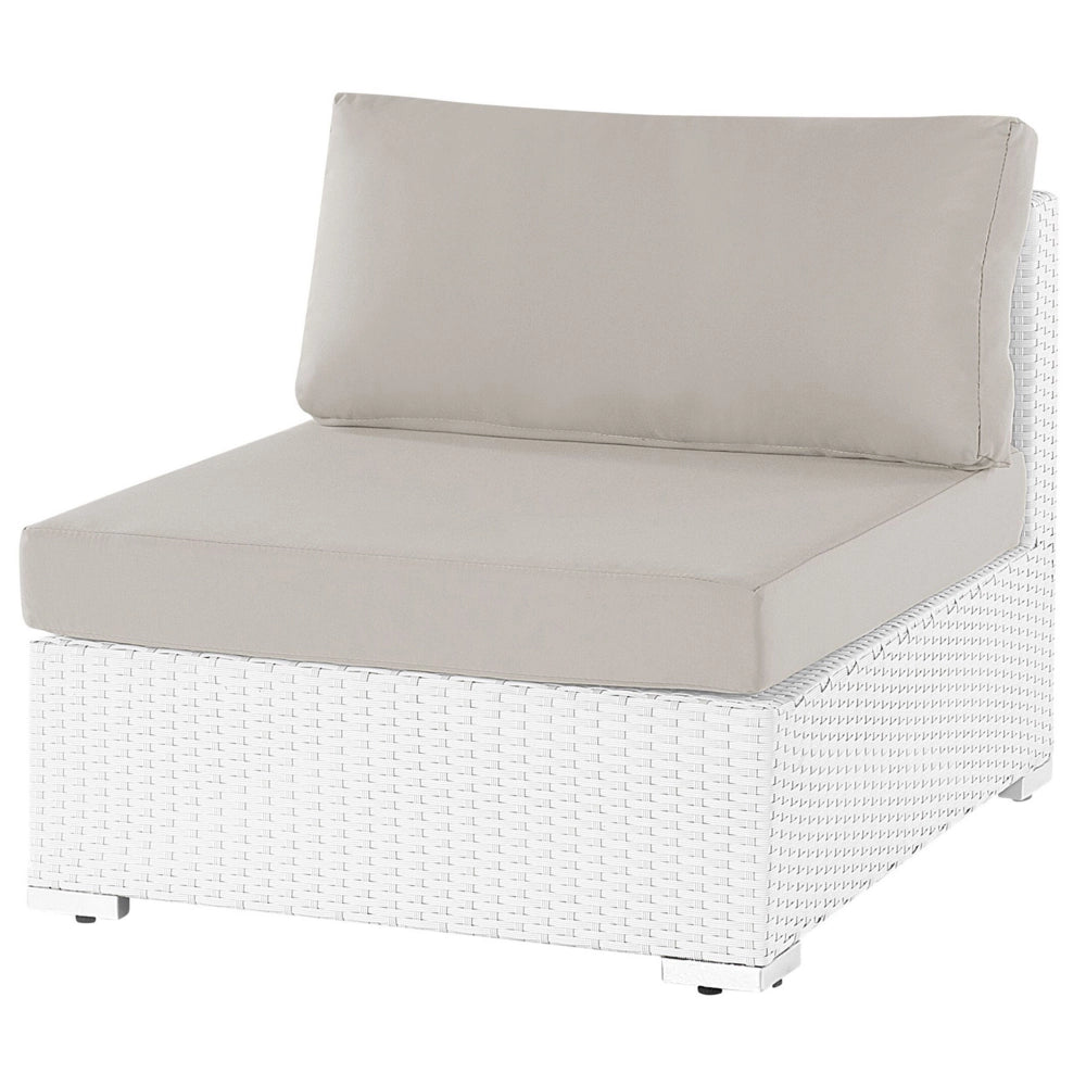 Set da giardino modulare in rattan bianco lato destro modulare a 4 posti