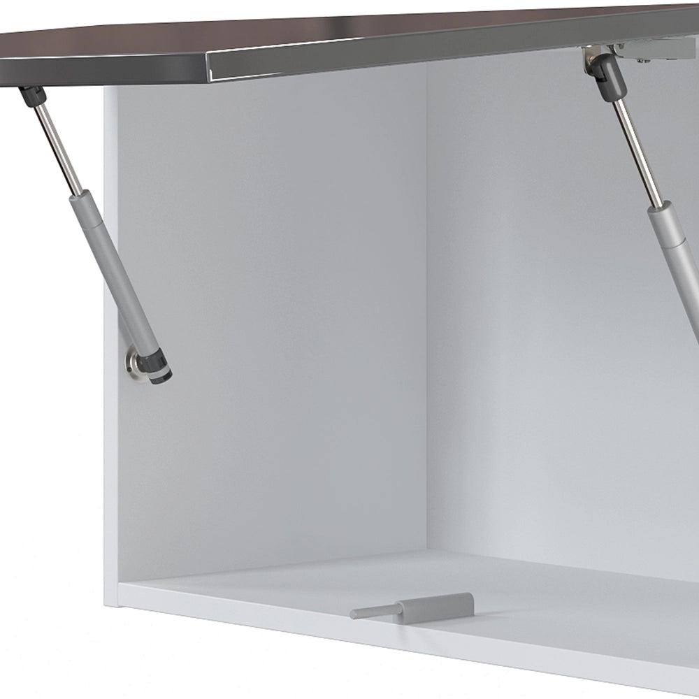 Mobile da cucina Raul Antracite lucido/Bianco 240 cm, AP Nero con striscia LED Vicco