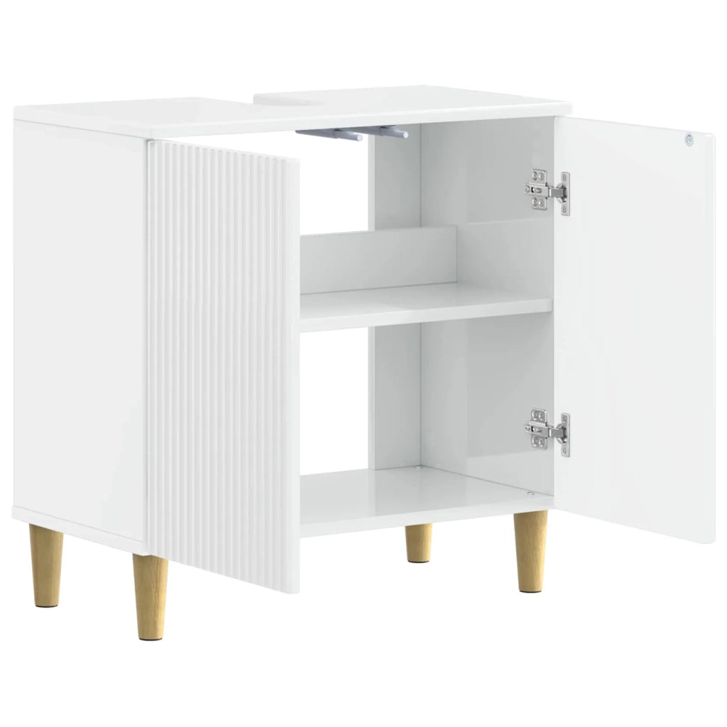 Armadio per Lavabo da Bagno ARNHEM Bianco Lucido 896569
